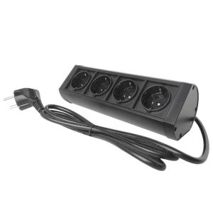 ABS Fire - Proof European Standard USB Rechargeable Desktop Socket Black /