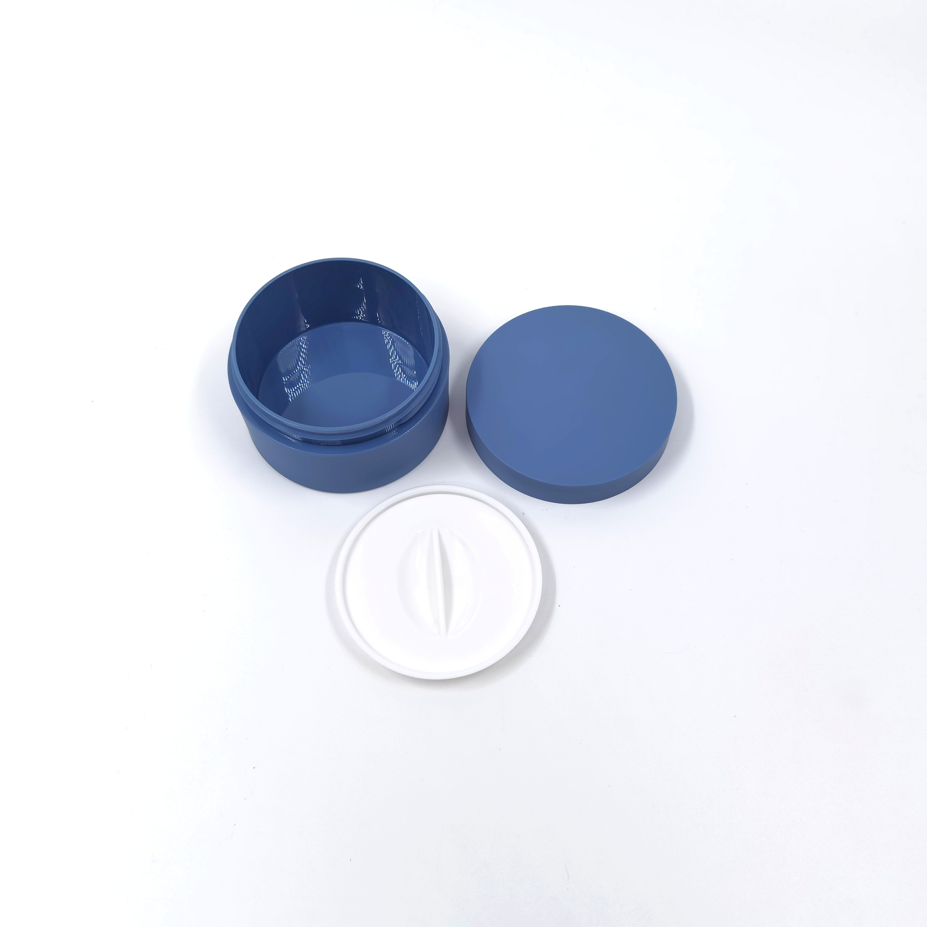 Matte Blue 30g Plastic Cosmetic Jars With White Cap