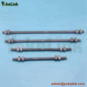 China Galvanized Thread Double Arming Bolts/Stud Bolt And Nut For Electric Power Hardware on sale