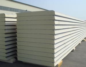2 Layers Colored Pu Sandwich Panel , Floor / Wall / Ceiling Sandwich Panel