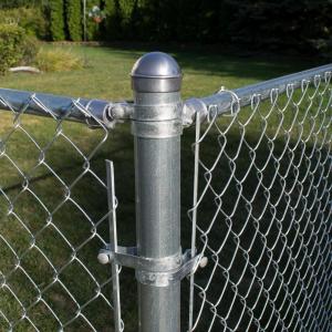 China Garden Chain Mesh Fencing 10ft Square Post 9 Gauge PVC Coating factory