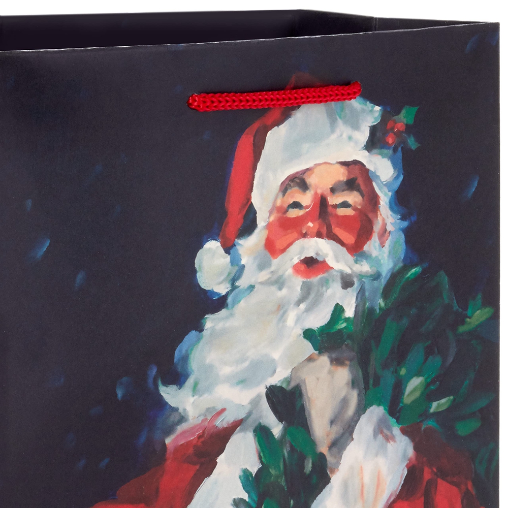Christmas Gift Paper Bag For Decorative Party Bolsa De Navidad With Hand Length Handle