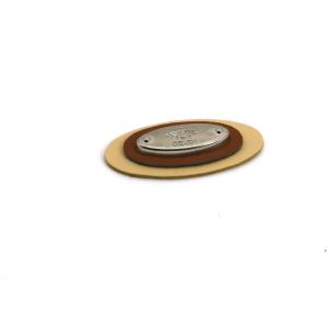China Elliptic Silver Leather Patches For Clothes Metal Material ODM factory