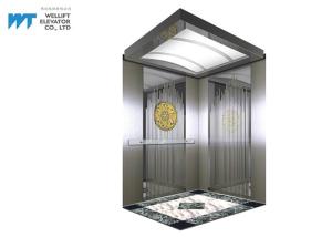 China Shopping Mall Elevator Cabin Decoration with Mirror Hairline Stainless Steel Design factory