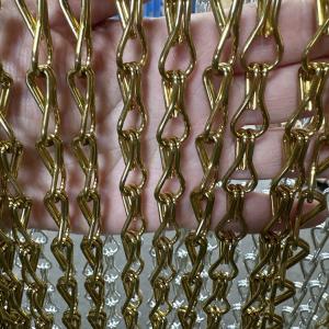 China Custom Size Decorative Golden Aluminum Metal Mesh Shower Ceiling Wall Room Curtain factory