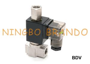 China 1/8'' 1/4'' 3 Way Stainless Steel Solenoid Valve Normally Closed 24VDC 220VAC factory