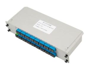 China Uniform Power Splitting 1:32 Fiber Optic PLC Splitter horizontal for Network Cabinets factory