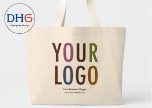 China Shoulder Canvas Zip Top Tote Bag , Large Canvas Shopping Bags Heavy Cotton factory