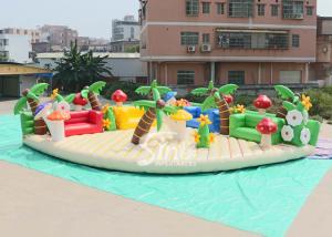 China 10x10m sea beach fun kids N adults giant inflatable amusement park with big chairs factory