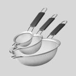 Stainless Steel Fine Mesh Strainer 3.4 Inch 5.5 Inch 7.5 Inch For Kitchen