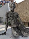 Outdoor Stainless Steel Garden Sculptures 165cm Sitting Women Shape