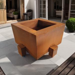 China Garden Weathering Steel 3mm Thick Outdoor Steel Fireplace Round/Square factory