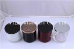 Colorful Glass Candle Holder , Candle Jar With Lid Cover