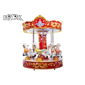 China Arcade Amusement Park Kiddie Rides 6 Seats Carousel Horses on sale