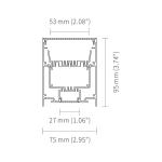 75*95mm LED Profile for Up And Down Lighting anodized Alloy 6063