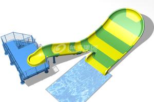 China Small Boomerang Fiberglass Water Slides With Two Riders Per Raft SGS factory