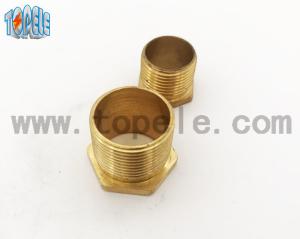 China Brass Flex Metal Conduit Fittings Long / Short Male Threaded Hexagon Bush factory