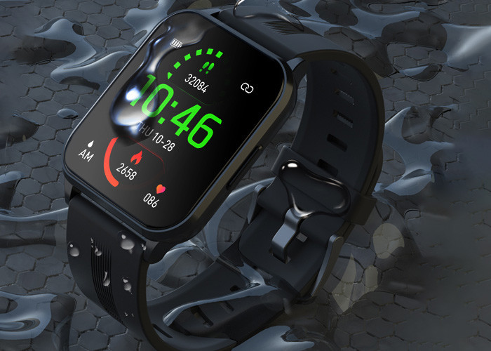 BLE5.1 Sleep Tracker Smartwatch 1.75in Waterproof Blood Pressure Monitor