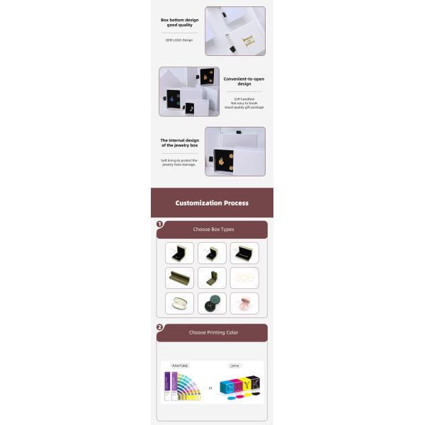 Rectangular jewellery Box Eco Friendly square paper white drawer Jewelry Box