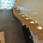 Villa Design Floating Staircase Invisible Steel Stringer With Wooden Tread Glass