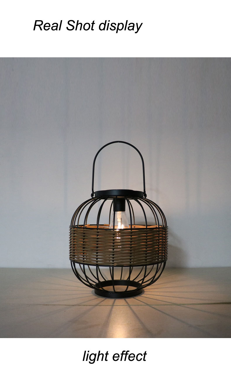 Waterproof Rattan Garden Lanterns , Outdoor Rattan Solar Lights For Balcony Decoration
