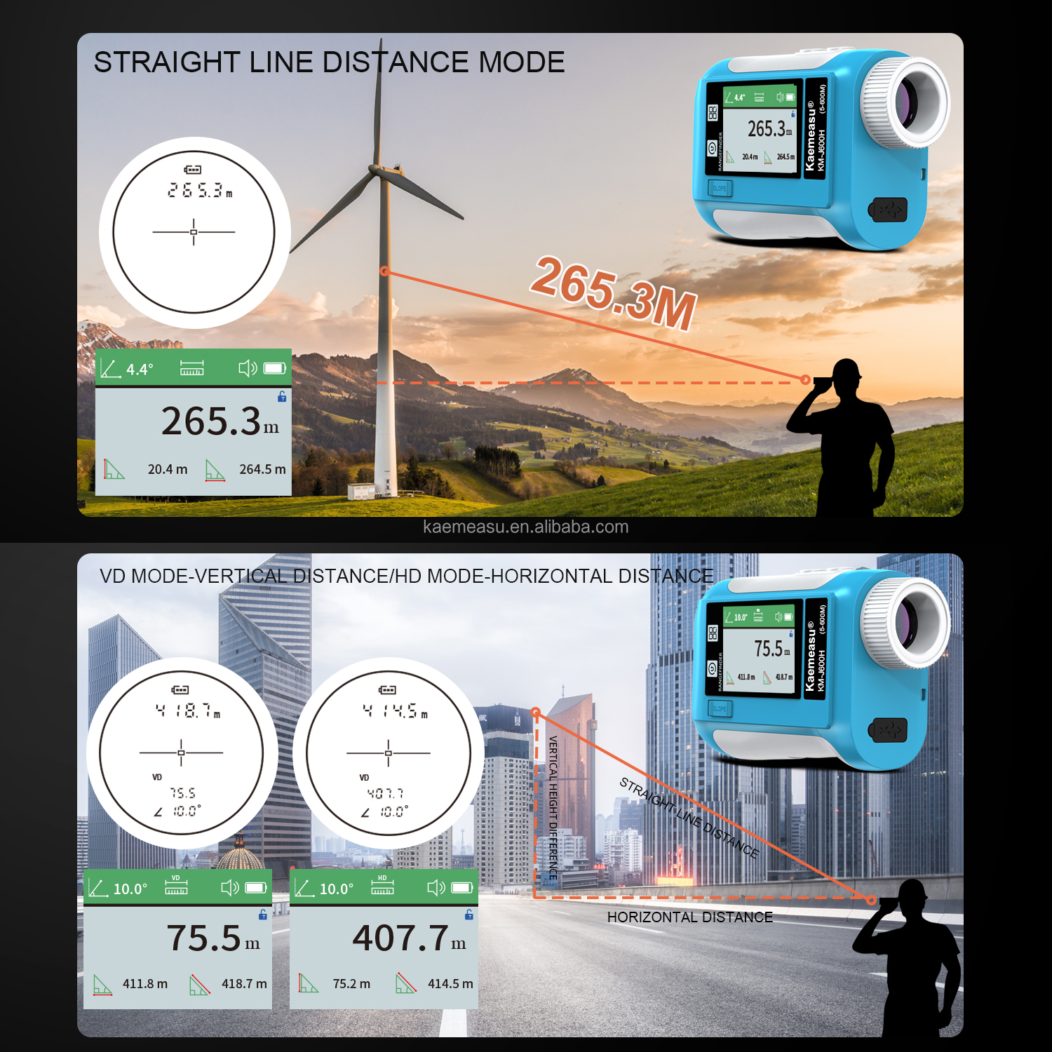 OEM ODM Laser Measuring Device Voice Broadcast Distance Meter Digital Golf Laser Rangefinder Hunting Range Finder Telescope