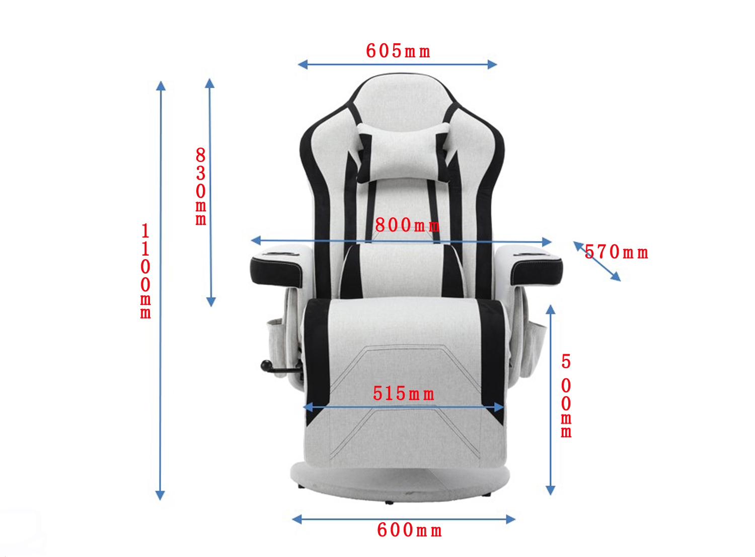 Office/Home/Apartment Gaming Chair with Cup Holder and Adjustable Backrest 90-135°