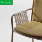 NO Folded Woven Rope Rattan Chair and Aluminum Outdoor Dining Set for Home or