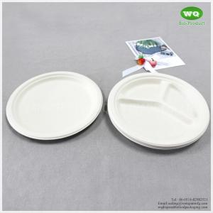 China Biodegradable Sugarcane 10 Inch 3-Compartments Plate-HeavyDuty Plate, Natural Disposable Bagasse Plate for Party,Picnic factory