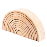 Arched 12pcs Pastel Stacking Rainbow Wooden Block Set 38.5cm