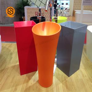 China Pedestal Solid Surface Wash Basin Environmentally Friendly factory
