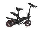 Double Disc Brake Fold Up Electric Bike , Black Electric Road Bike Aluminum