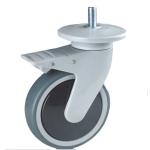 4 Inch Thermoplastic Rubber Medical Casters Wheel Ball Bearing With Brake