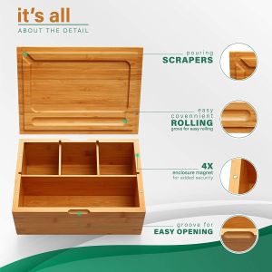 Custom Stash Box Large with Rolling Tray Storage Box Premium Quality Design Wood