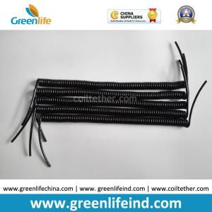 China Stainless Wire-Reinforced Solid Black 18CM Long Coiled Strap Rope Cord Line factory