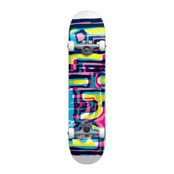 Blind Skateboards Logo Glitch White Mini Complete Skateboard First Push - 7.25"