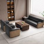 Napa Leather Office Sofa Set for Modern and Comfortable Workspace in Business