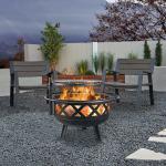 Outdoor 30'' Heavy Duty Barbecue Fire Pit BBQ Grill Firepit Bowl With Spark