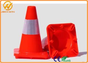 China 18 Inch Pvc Traffic Safety Cones With Reflective Collars , Base Size 28*28cm factory