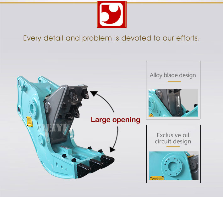 Secondary Building Demolition BEIYI Hydraulic Rotating Pulverizer concrete cutter