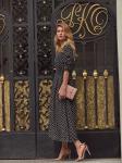 Women Elegant Short Sleeve Polka Dot Casual Maxi Dresses With 100% Viscose
