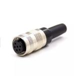 DIN M16 6 Pin Waterproof AISG Connector Aviation Male Plug Female Socket Metal