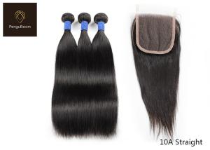 China High Grade 66.04cm 26inch Virgin Straight Hair Bundles With Frontal factory