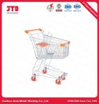 60L Metal Shopping Trolley 4in PVC Four Wheeled Trolley Cart
