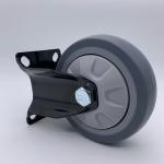 PP Core TPR Tread Plate Rigid Castor For Industrial Cart Equipment 75MM