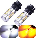 3157 3057 3357 4157 LED Brake Turn Signal Lights Amber Switchback 22 SMD with