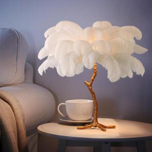 China Height 80cm Modern Brass Stand Ostrich Art Deco Desk Lamps factory