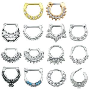 China 16G Nose Piercing Ring Indian Nose Septum Ring Clicker Nose Rings Piercing Body Jewelry Hoops Helix Piercing Ear Cartila factory