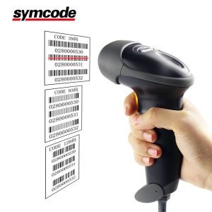 Symcode 1D Laser Scanner , Handheld Barcode Scanner With Stand Support Commands