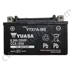 China YUASA YTX7A-BS AGM Lithium Powersport Battery Replacement 12V 6Ah For Motor Bike factory